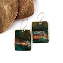 Large Rectangle Earrings Brass Patina