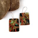 Large Rectangle Earrings Brass Patina