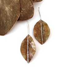 Autumn Leaf Earrings Brass Patina -jewellery-The Vault