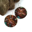 Large Disc Earrings Brass Patina
