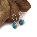 Rock Pool Earrings Brass Patina Turquoise