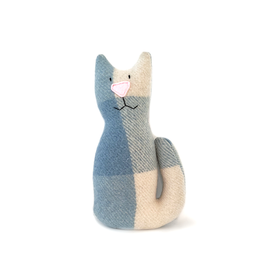 Vintage Wool Blanket Sitting Cat
