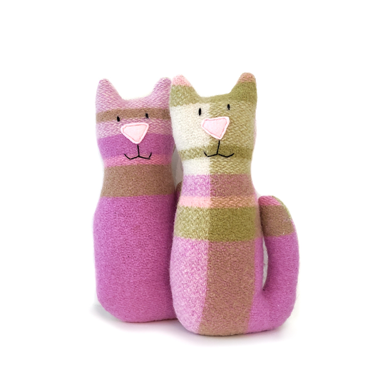 Vintage Wool Blanket Sitting Cat