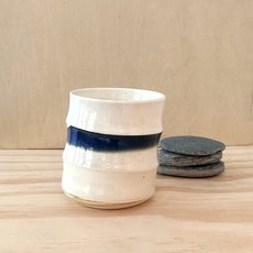 Double Fluted Beaker Blue Slip Highlight-artists-and-brands-The Vault