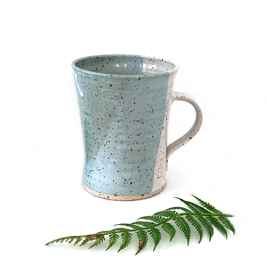Blue and White Speckled Large Mug