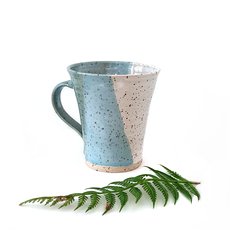 Blue and White Speckled Medium Mug-artists-and-brands-The Vault