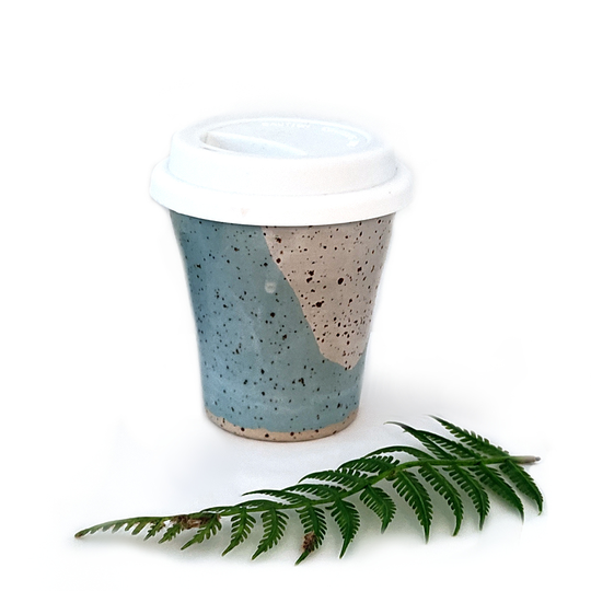 Blue and White Speckled Large Keep Cup