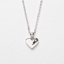 Perfectly Flawed Heart Pendant with Lab Diamond in Silver