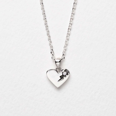 Perfectly Flawed Heart Pendant with Lab Diamond in Silver-jewellery-The Vault