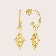 North Star Hoop Stud Earrings Gold Plate-jewellery-The Vault