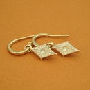 North Star Hoop Stud Earrings Gold Plate