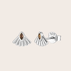 Fantail Studs Silver-jewellery-The Vault