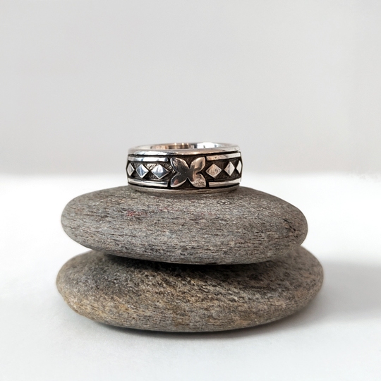 Tapa Flower Band Silver