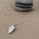 Silver Tarata Leaf on Chain Necklace