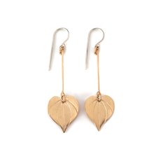 Gold Plate Kawakawa Drop Earrings Large-jewellery-The Vault