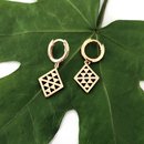 Niho Pendant Huggies Earrings Gold Plate