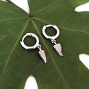 Fern Huggies Earrings Silver