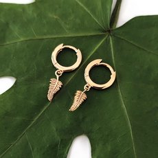 Fern Huggies Earrings Gold Plate-jewellery-The Vault