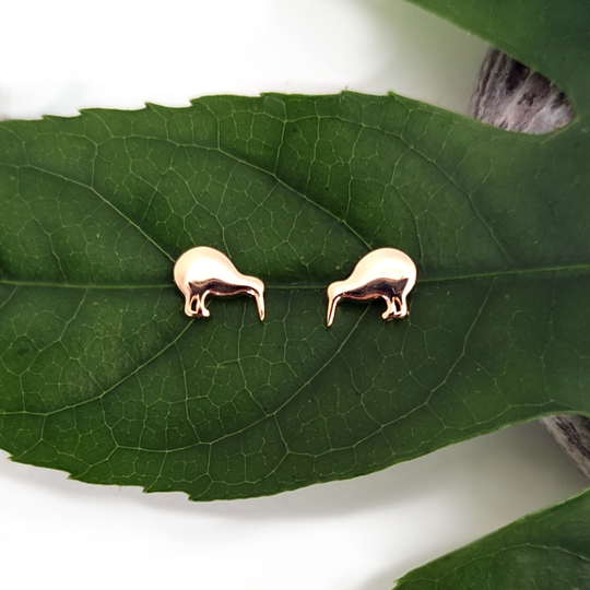 Kiwi Studs Gold Plate