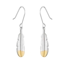 Huia Feather Earrings Silver Plate