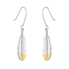 Huia Feather Earrings Silver Plate-jewellery-The Vault