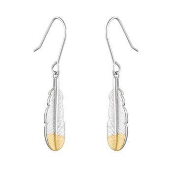Huia Feather Earrings Silver Plate