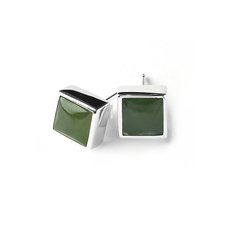 Pounamu Studs Square-jewellery-The Vault