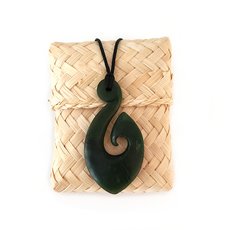 Pounamu Pendant Hei Matau Kawakawa-jewellery-The Vault