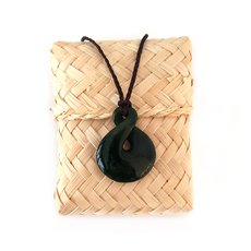Pounamu Pendant Twist Kawakawa-jewellery-The Vault