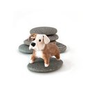 Ceramic Figurine Dog Beige and White