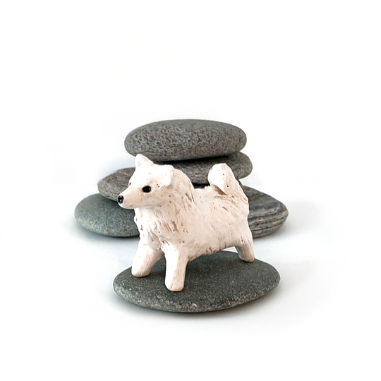 Ceramic Figurine Dog White