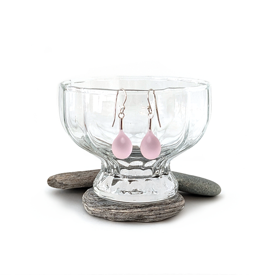 Sea Drops Glass Earrings Pink