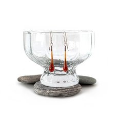 Glass Eardrops Transparent Amber-jewellery-The Vault
