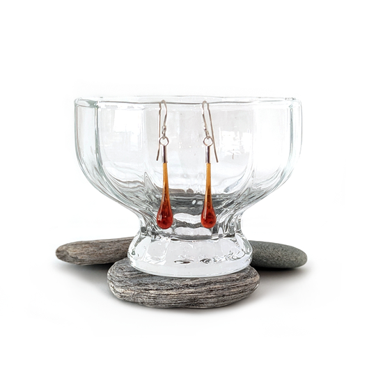 Glass Eardrops Transparent Amber