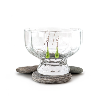 Glass Eardrops Transparent Light Green