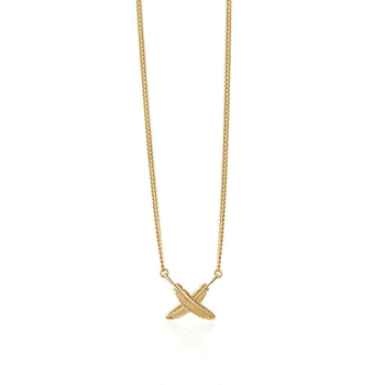 Mini Feather Kisses Pendant Gold Plate