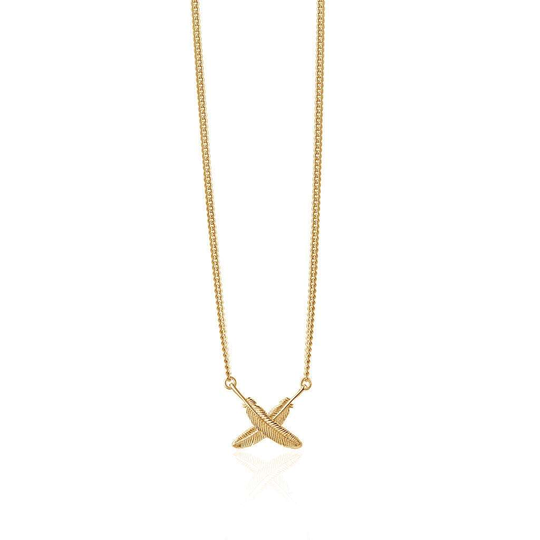 Mini Feather Kisses Pendant Gold Plate
