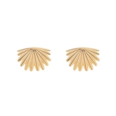Mini Fan Tail Studs Gold Plate-jewellery-The Vault