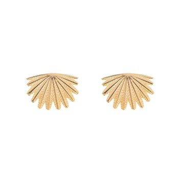 Mini Fan Tail Studs Gold Plate