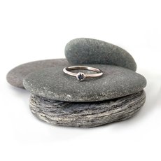 Silver Stacker Ring Sapphire-jewellery-The Vault