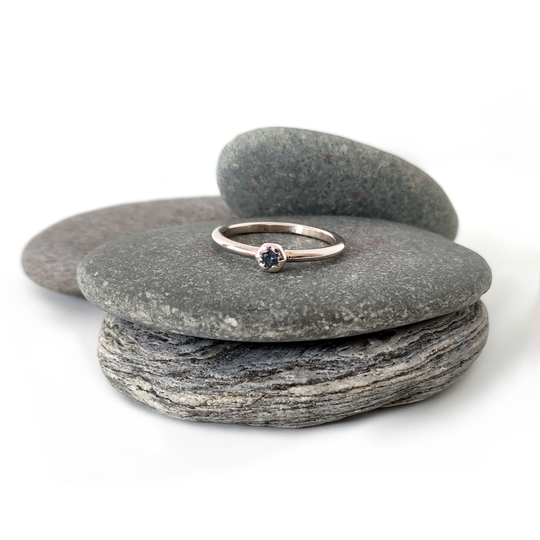 Silver Stacker Ring Sapphire