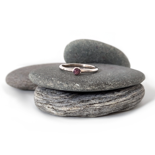 Silver Stacker Ring Spinel