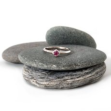 Silver Stacker Ring Ruby-jewellery-The Vault