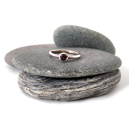 Silver Stacker Ring Spinel