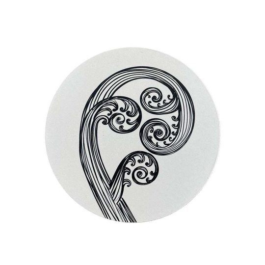 Ponga Black on Ivory Caster Single