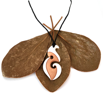 Bone Two Tone Koru Pendant