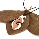 Bone Two Tone Koru Pendant
