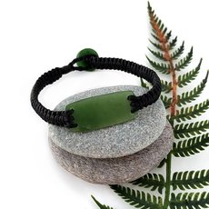 Pounamu Bracelet Black Cord-jewellery-The Vault
