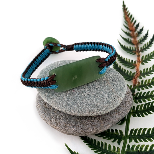 Pounamu Bracelet Multi Brown Cord