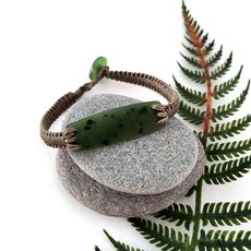 Pounamu Bracelet Olive Cord-jewellery-The Vault